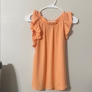 Peach Ruffle Sleeve Top